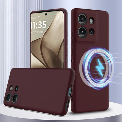 Motorola Edge 50 5G Shockproof Silicone MagSafe Phone Case with Microfibre Lining Magnetic Cover