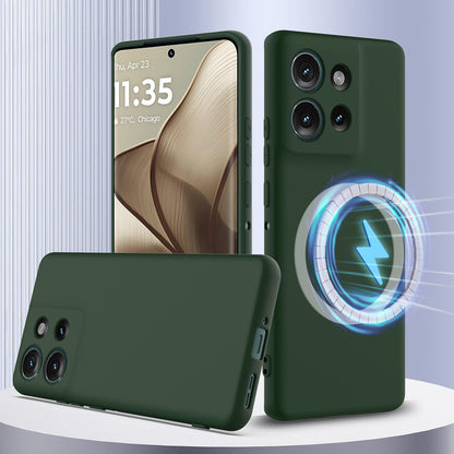 Motorola Edge 50 5G Shockproof Silicone MagSafe Phone Case with Microfibre Lining Magnetic Cover