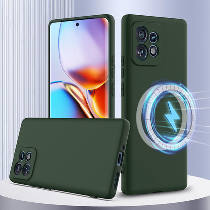 Motorola Edge+ 2023 Shockproof Silicone MagSafe Phone Case with Microfibre Lining Magnetic Cover