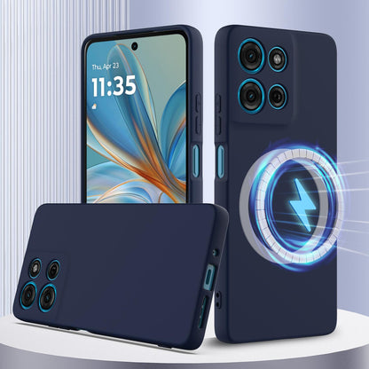 Motorola Moto G75 5G Shockproof Silicone MagSafe Phone Case with Microfibre Lining Magnetic Cover