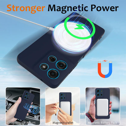 Motorola Moto G75 5G Shockproof Silicone MagSafe Phone Case with Microfibre Lining Magnetic Cover