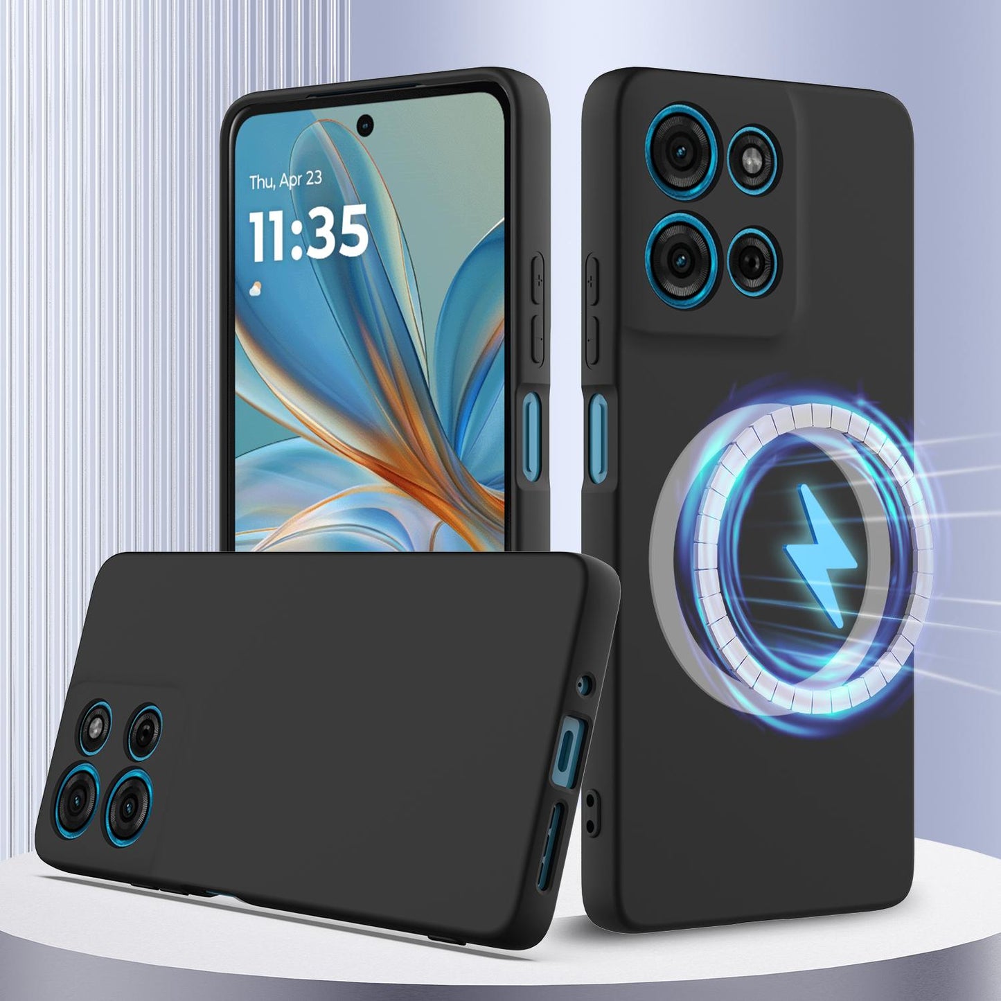 Motorola Moto G75 5G Shockproof Silicone MagSafe Phone Case with Microfibre Lining Magnetic Cover