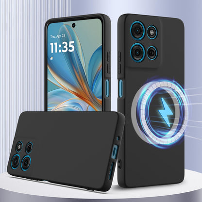 Motorola Moto G75 5G Shockproof Silicone MagSafe Phone Case with Microfibre Lining Magnetic Cover