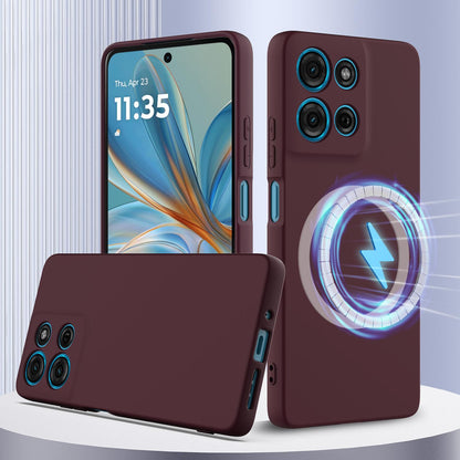 Motorola Moto G75 5G Shockproof Silicone MagSafe Phone Case with Microfibre Lining Magnetic Cover