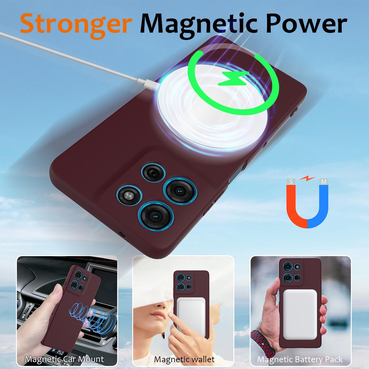 Motorola Moto G75 5G Shockproof Silicone MagSafe Phone Case with Microfibre Lining Magnetic Cover