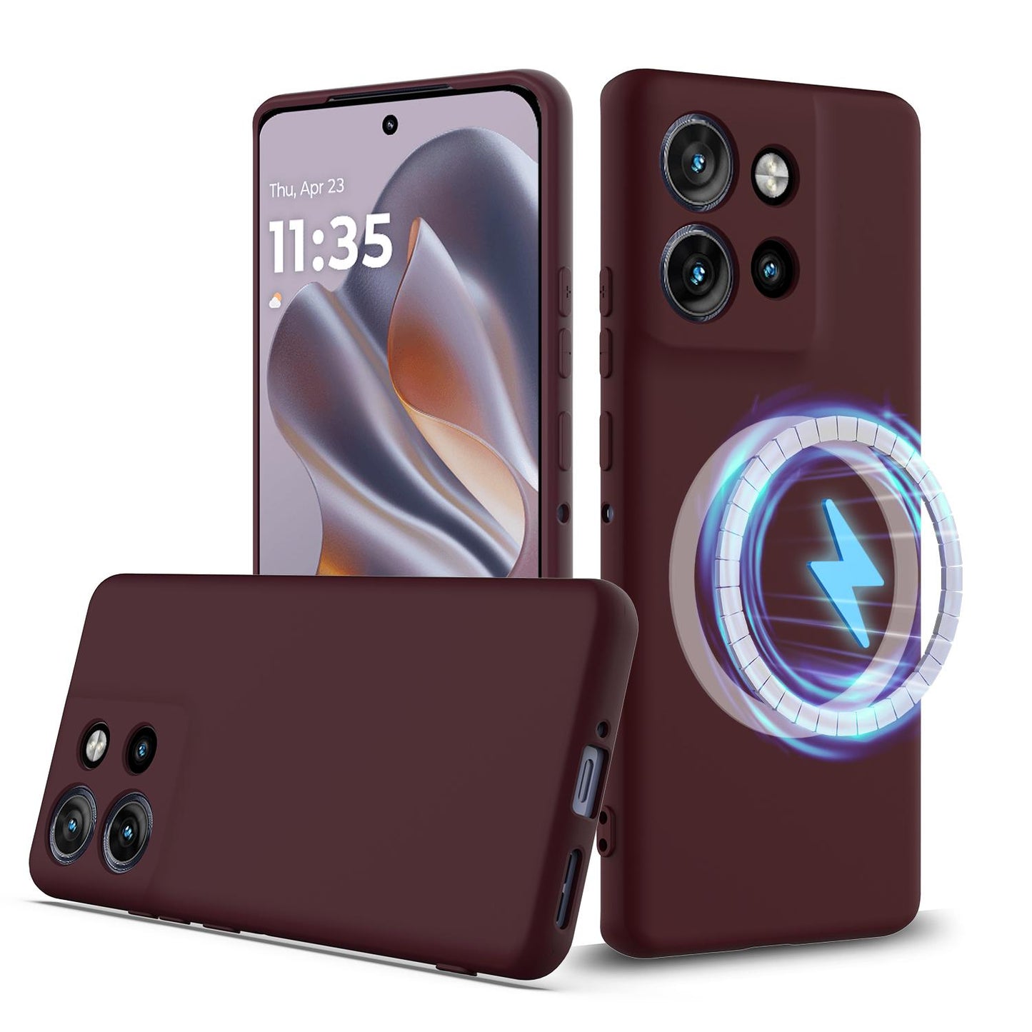 Motorola Edge 50 Neo Shockproof Silicone MagSafe Phone Case with Microfibre Lining Magnetic Cover