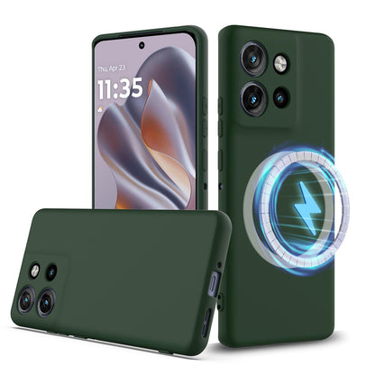 Motorola Edge 50 Neo Shockproof Silicone MagSafe Phone Case with Microfibre Lining Magnetic Cover