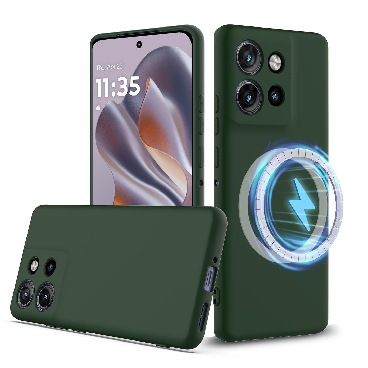 Motorola Edge 60 Neo Shockproof Silicone MagSafe Phone Case with Microfibre Lining Magnetic Cover