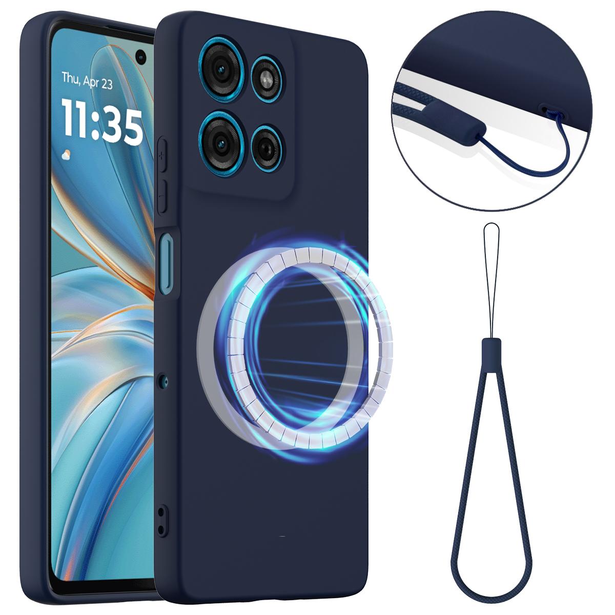 Motorola Moto G17 Power Shockproof Silicone MagSafe Phone Case with Microfibre Lining Magnetic Cover