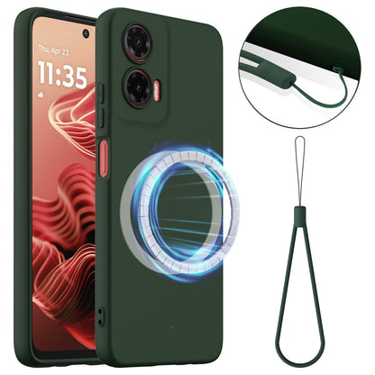 Motorola Moto G35 5G Shockproof Silicone MagSafe Phone Case with Microfibre Lining Magnetic Cover