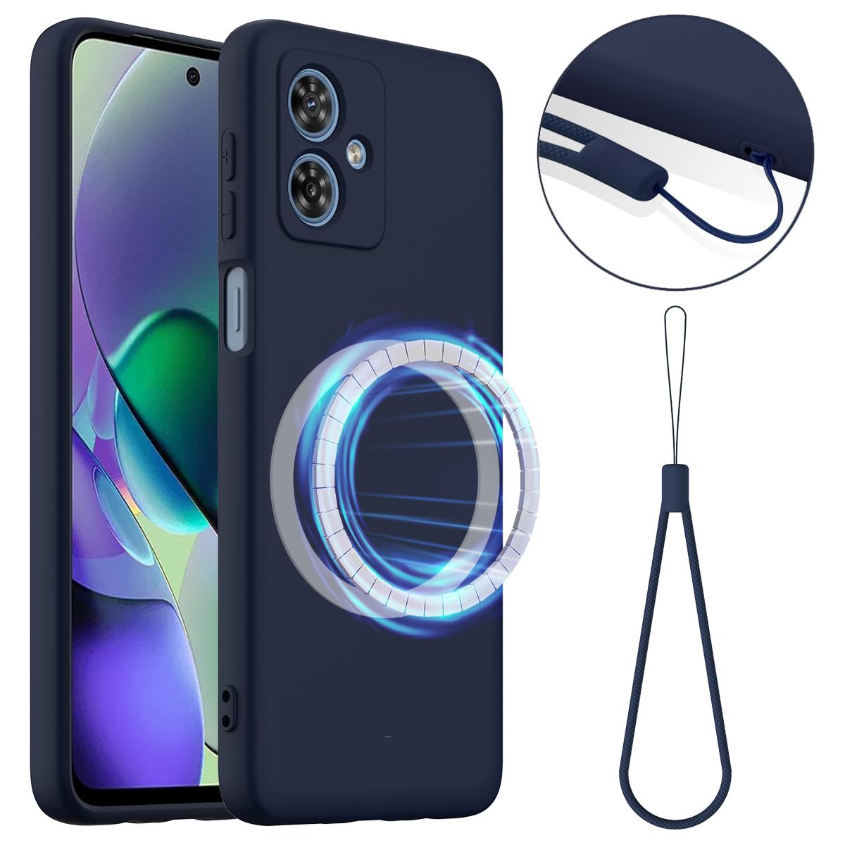 Motorola Moto G54 Power Shockproof Silicone MagSafe Phone Case with Microfibre Lining Magnetic Cover