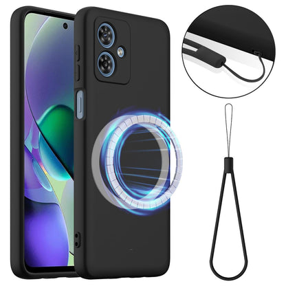 Motorola Moto G54 Shockproof Silicone MagSafe Phone Case with Microfibre Lining Magnetic Cover