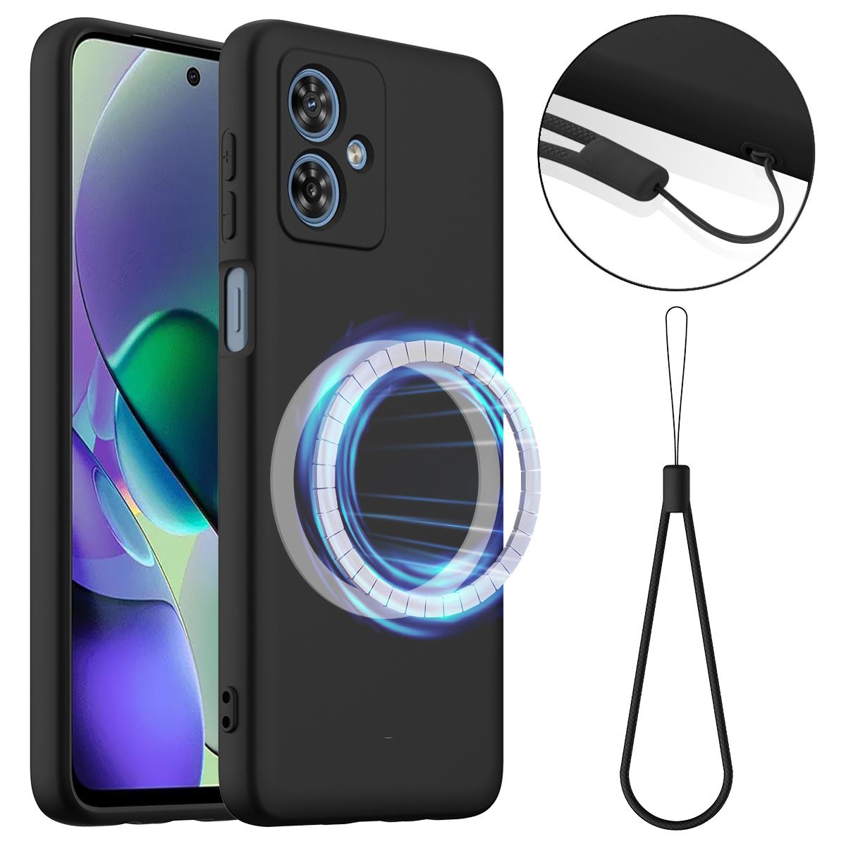 Motorola Moto G54 Power Shockproof Silicone MagSafe Phone Case with Microfibre Lining Magnetic Cover