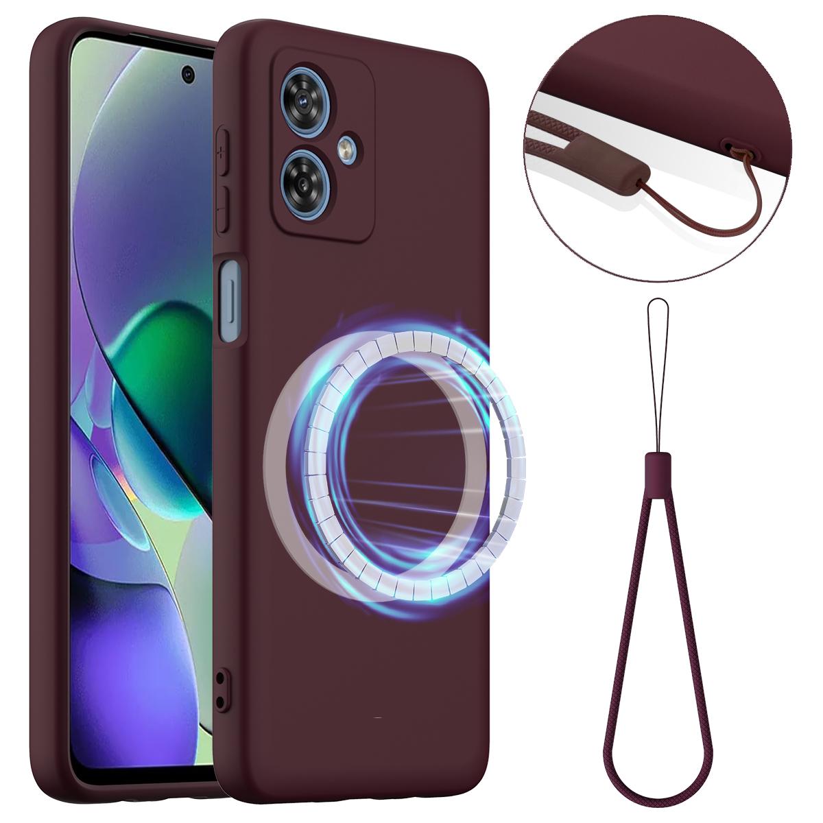 Motorola Moto G54 Shockproof Silicone MagSafe Phone Case with Microfibre Lining Magnetic Cover