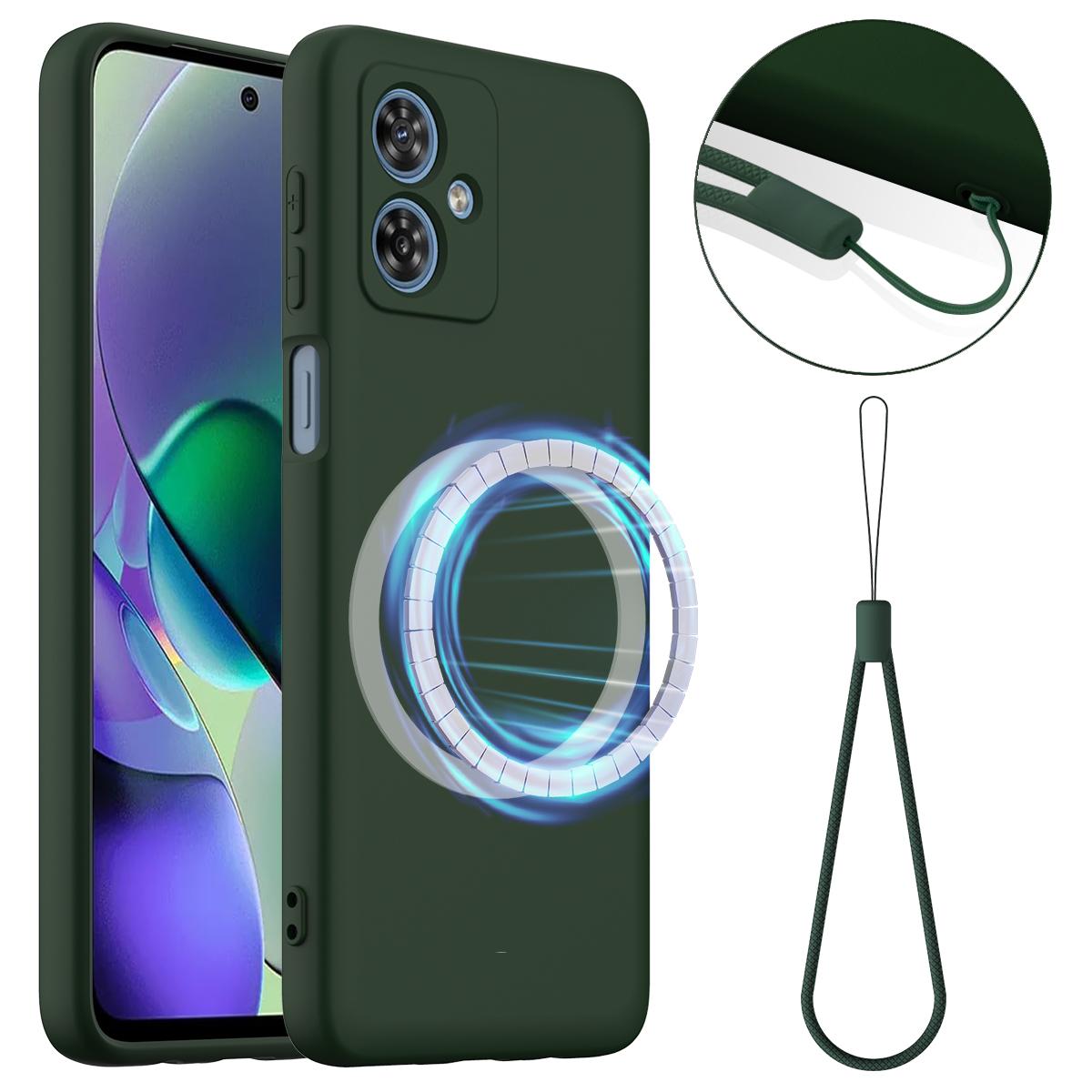 Motorola Moto G54 Power Shockproof Silicone MagSafe Phone Case with Microfibre Lining Magnetic Cover