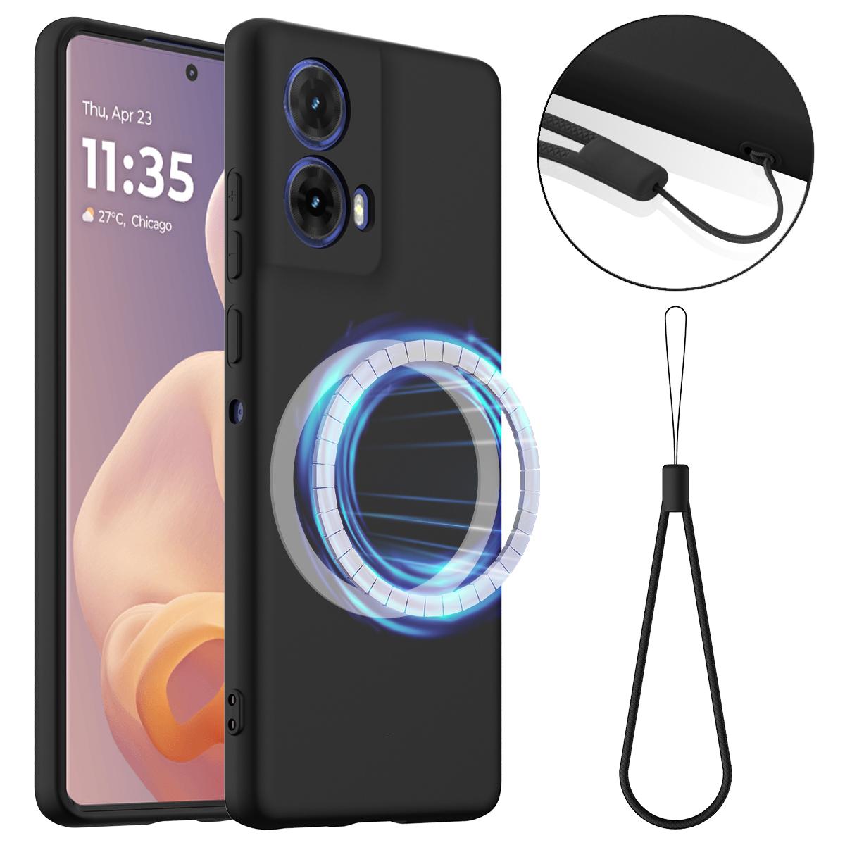 Motorola S50 Neo 5G Shockproof Silicone MagSafe Phone Case with Microfibre Lining Magnetic Cover