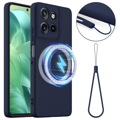 Motorola Moto G Power 2025 Shockproof Silicone MagSafe Phone Case with Microfibre Lining Magnetic Cover
