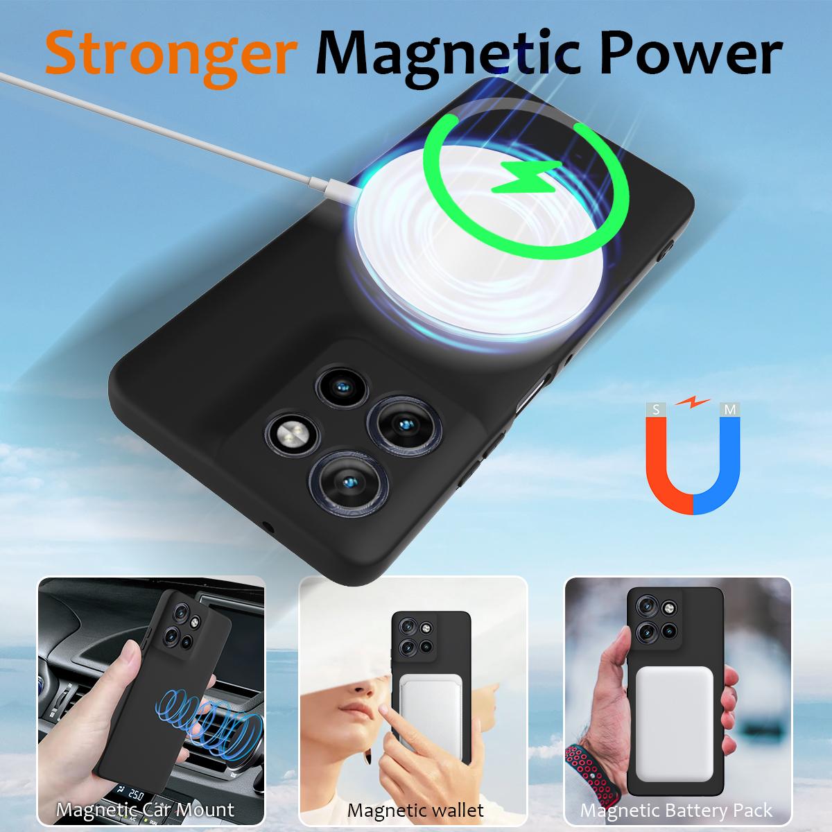 Motorola Moto G Power 2025 Shockproof Silicone MagSafe Phone Case with Microfibre Lining Magnetic Cover