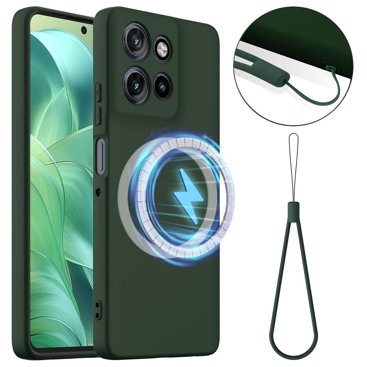 Motorola Moto G Power 2025 Shockproof Silicone MagSafe Phone Case with Microfibre Lining Magnetic Cover