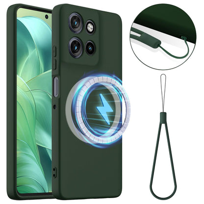 Motorola Moto G Power 2025 Shockproof Silicone MagSafe Phone Case with Microfibre Lining Magnetic Cover