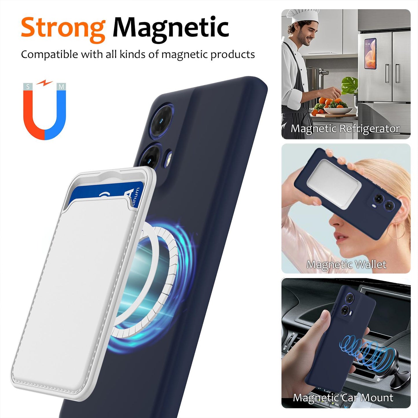 Motorola Moto G34 Shockproof Silicone MagSafe Phone Case with Microfibre Lining Magnetic Cover