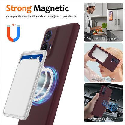 Motorola Moto G45 5G Shockproof Silicone MagSafe Phone Case with Microfibre Lining Magnetic Cover