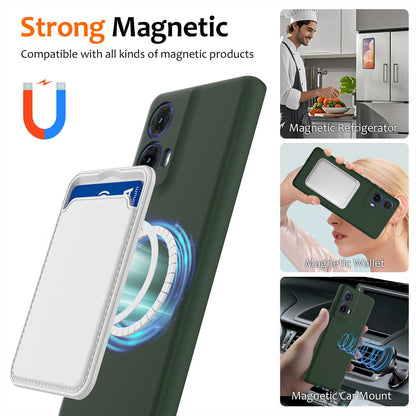 Motorola Moto G45 5G Shockproof Silicone MagSafe Phone Case with Microfibre Lining Magnetic Cover