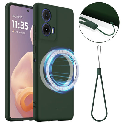 Motorola Moto G45 5G Shockproof Silicone MagSafe Phone Case with Microfibre Lining Magnetic Cover
