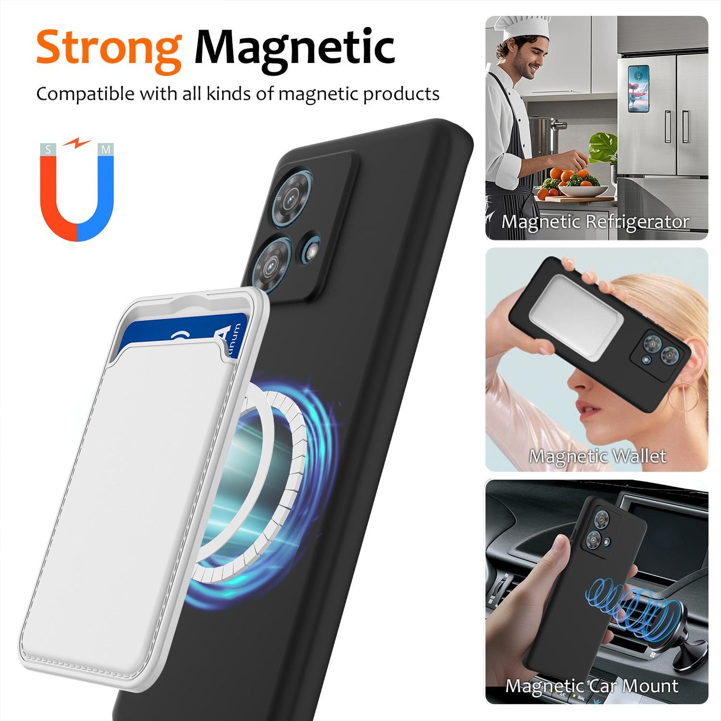 Motorola Edge 40 Neo Shockproof Silicone MagSafe Phone Case with Microfibre Lining Magnetic Cover
