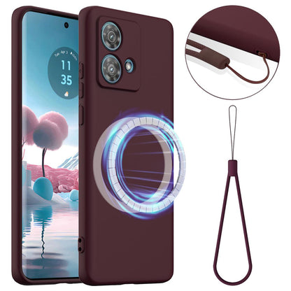 Motorola Edge 40 Neo Shockproof Silicone MagSafe Phone Case with Microfibre Lining Magnetic Cover