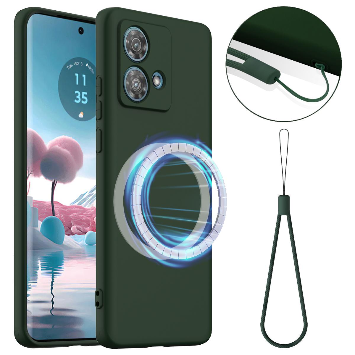 Motorola Edge 40 Neo Shockproof Silicone MagSafe Phone Case with Microfibre Lining Magnetic Cover