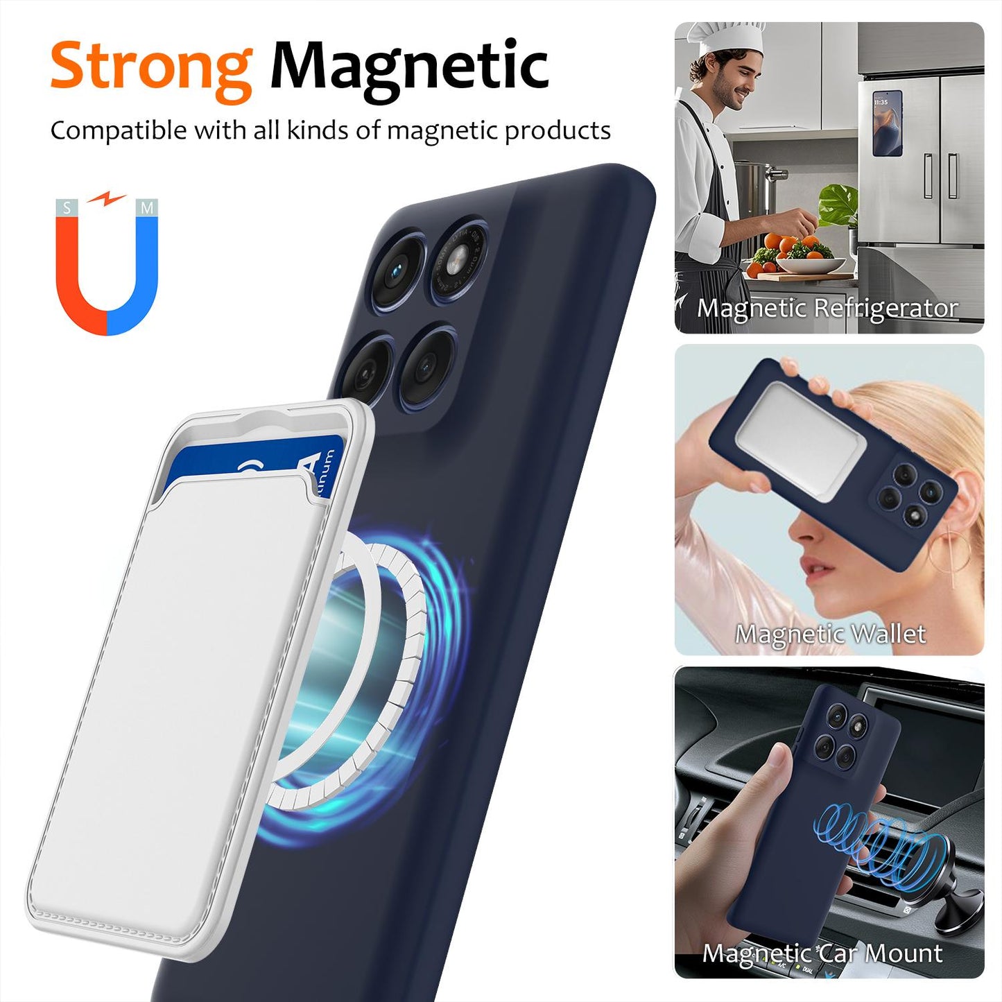 Motorola Edge 60 Shockproof Silicone MagSafe Phone Case with Microfibre Lining Magnetic Cover