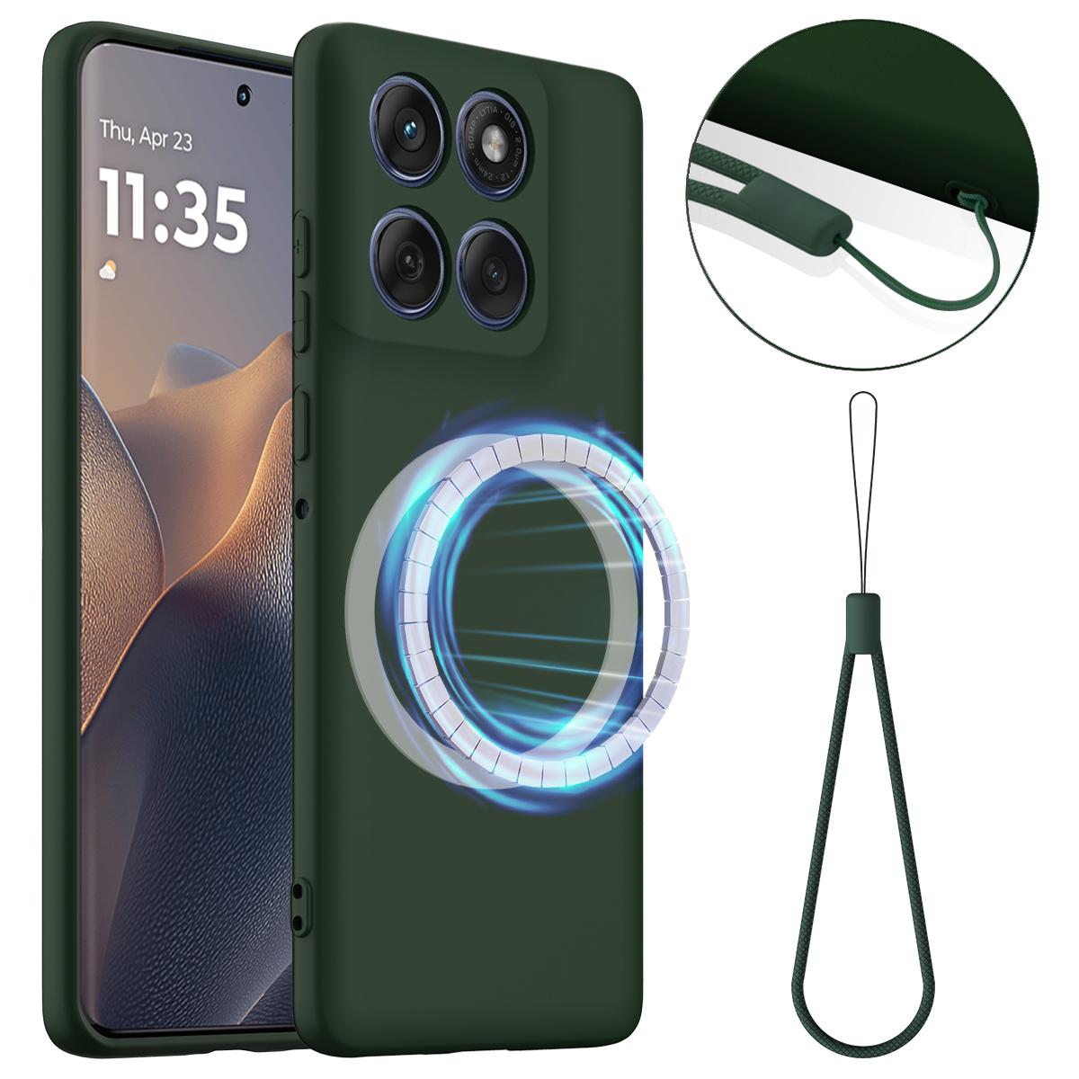 Motorola Edge 60 Shockproof Silicone MagSafe Phone Case with Microfibre Lining Magnetic Cover