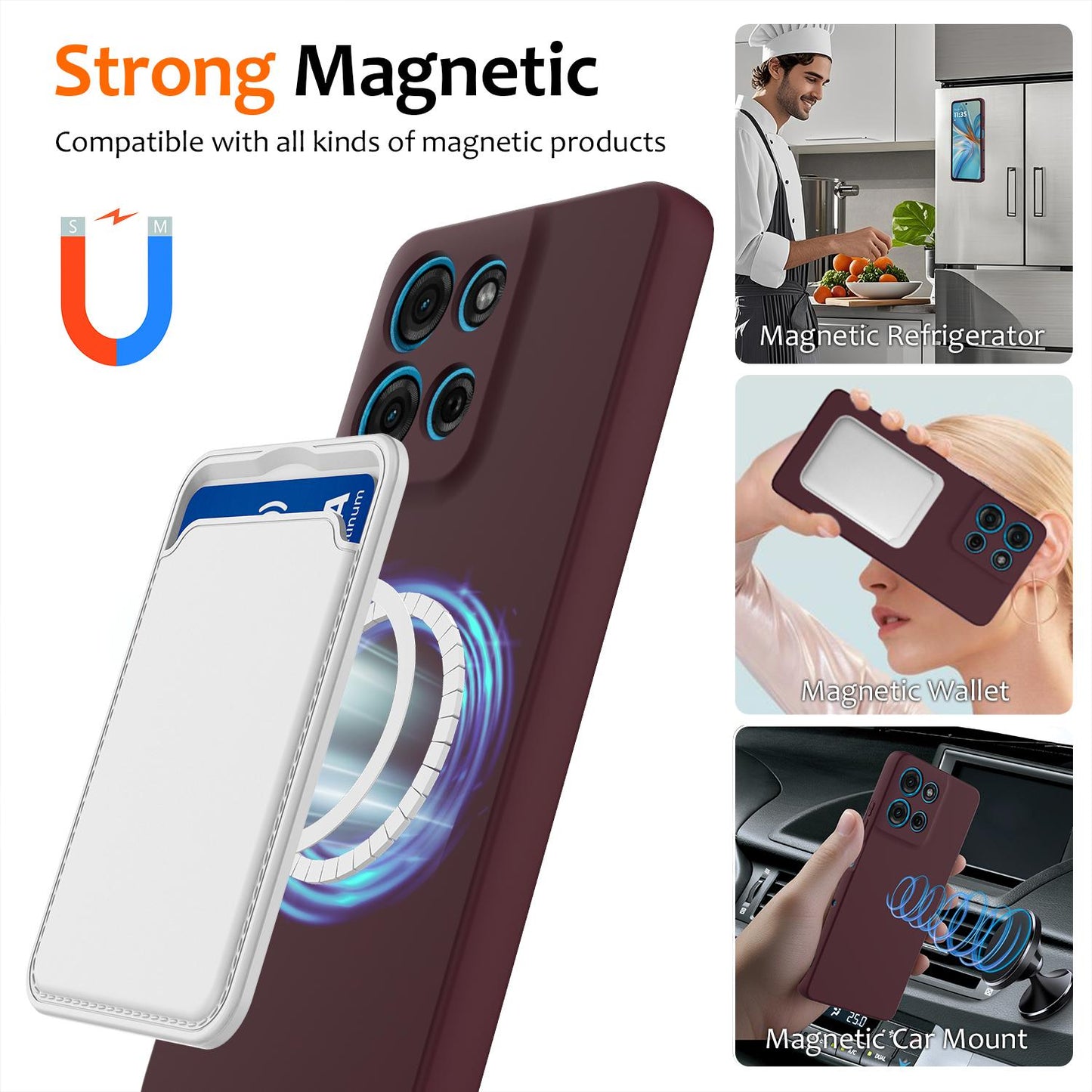 Motorola Moto G 2025 5G Shockproof Silicone MagSafe Phone Case with Microfibre Lining Magnetic Cover