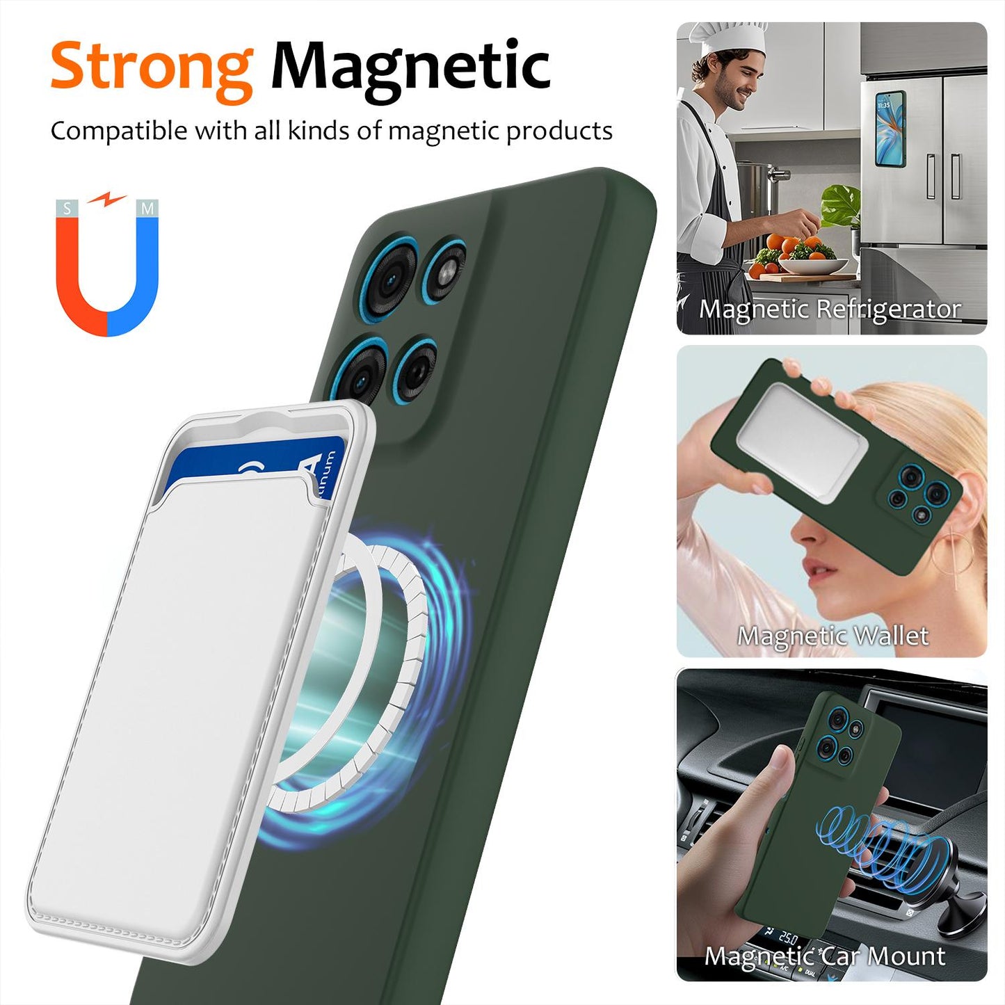 Motorola Moto G 2025 5G Shockproof Silicone MagSafe Phone Case with Microfibre Lining Magnetic Cover