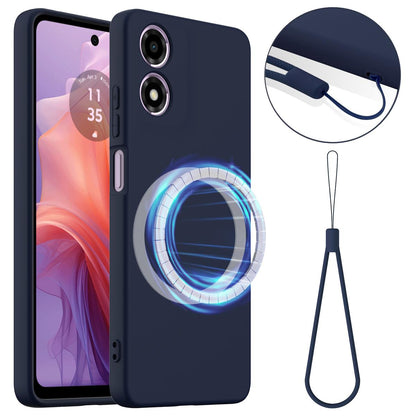 Motorola Moto G04s Shockproof Silicone MagSafe Phone Case with Microfibre Lining Magnetic Cover