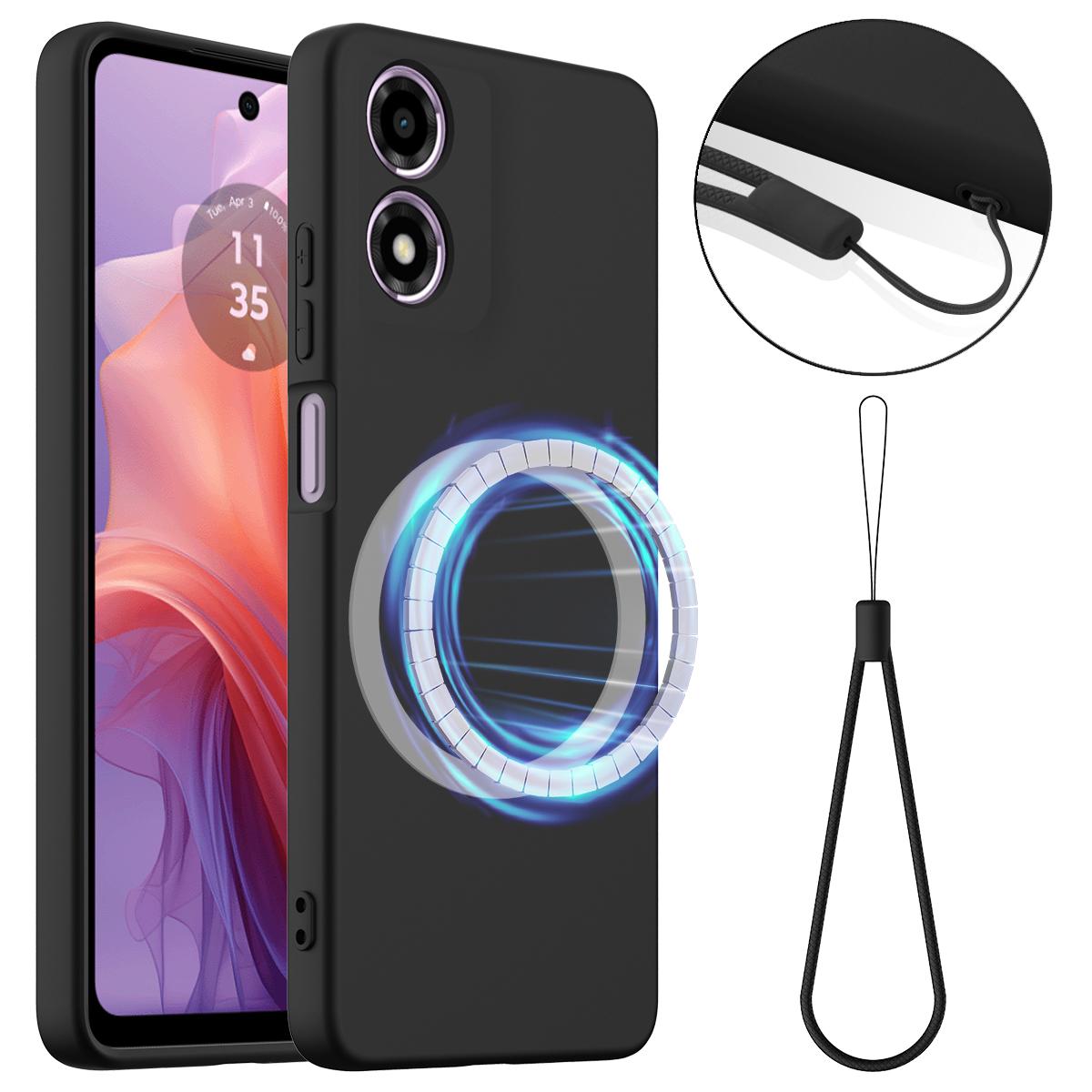 Motorola Moto G04 Shockproof Silicone MagSafe Phone Case with Microfibre Lining Magnetic Cover