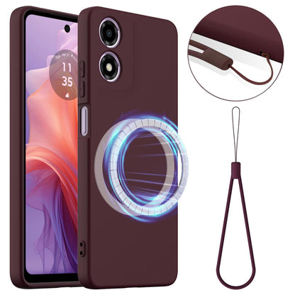 Motorola E14 4G Shockproof Silicone MagSafe Phone Case with Microfibre Lining Magnetic Cover