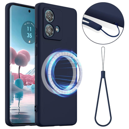 Motorola Moto G84 Shockproof Silicone MagSafe Phone Case with Microfibre Lining Magnetic Cover