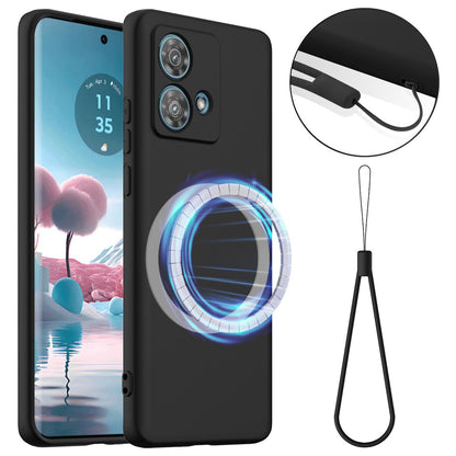 Motorola Moto G84 Shockproof Silicone MagSafe Phone Case with Microfibre Lining Magnetic Cover