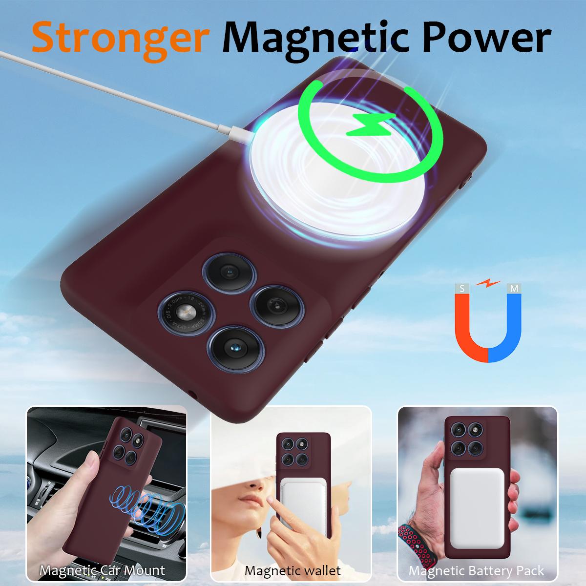 Motorola Edge 70 Shockproof Silicone MagSafe Phone Case with Microfibre Lining Magnetic Cover