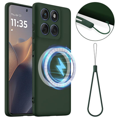 Motorola Edge 70 Shockproof Silicone MagSafe Phone Case with Microfibre Lining Magnetic Cover