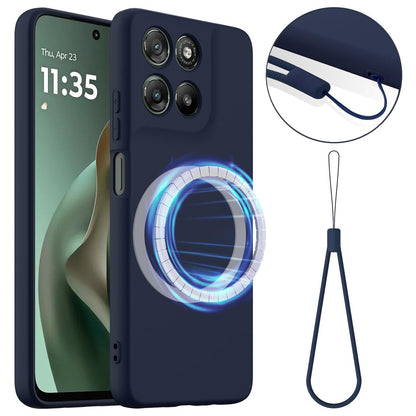 Motorola Moto G57 5G Shockproof Silicone MagSafe Phone Case with Microfibre Lining Magnetic Cover