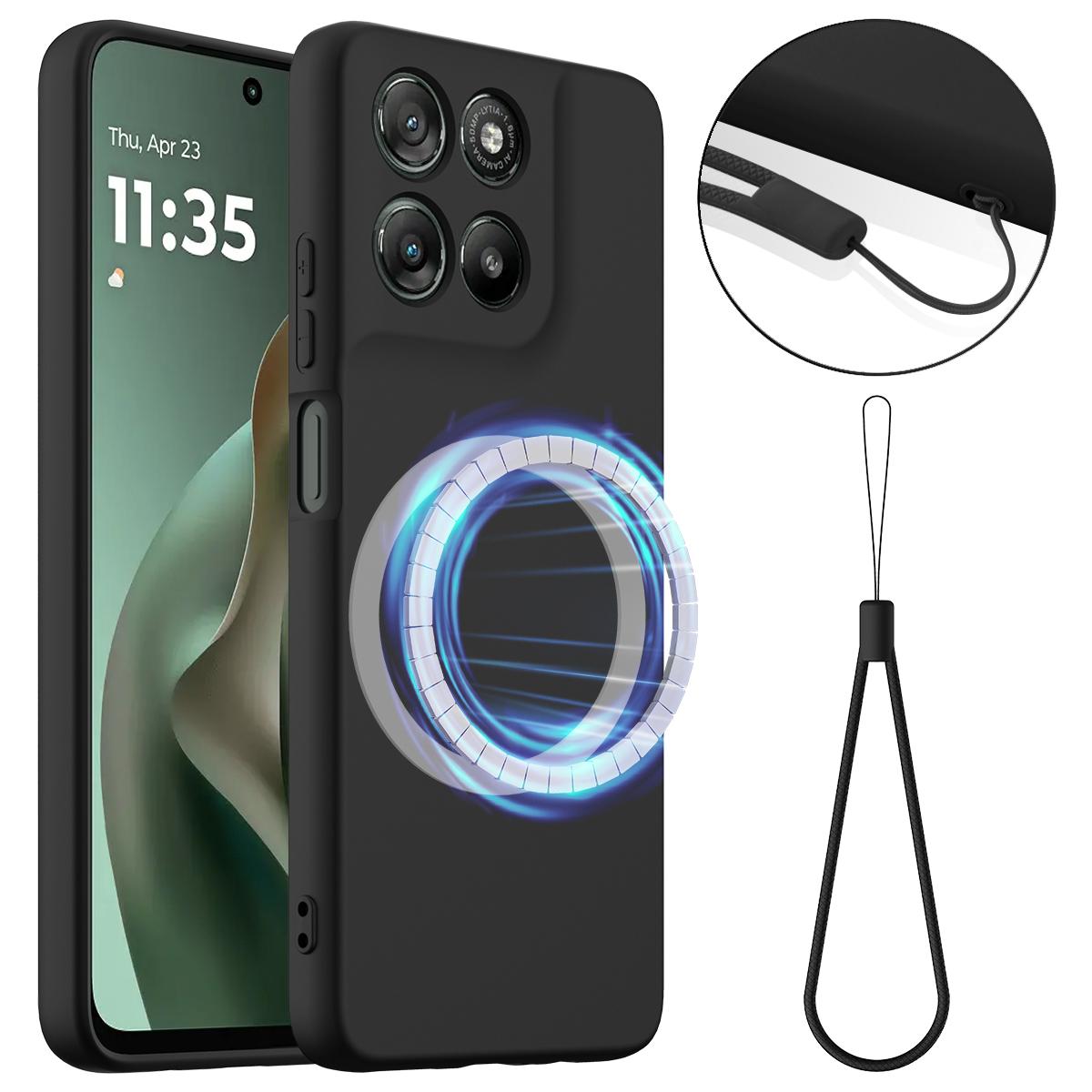 Motorola Moto G67 Power Shockproof Silicone MagSafe Phone Case with Microfibre Lining Magnetic Cover