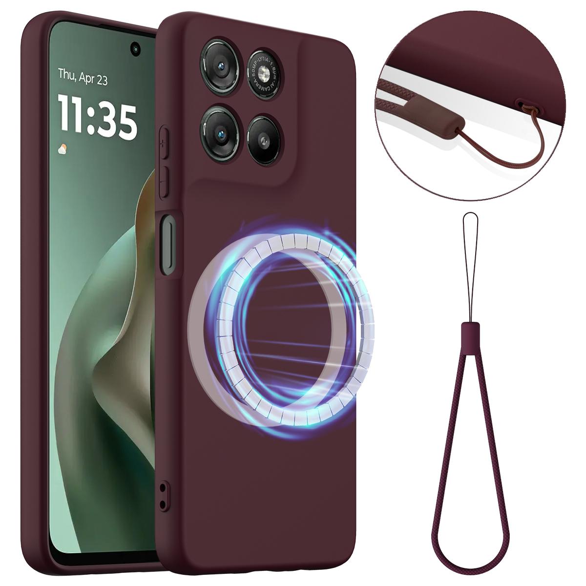 Motorola Moto G57 5G Shockproof Silicone MagSafe Phone Case with Microfibre Lining Magnetic Cover