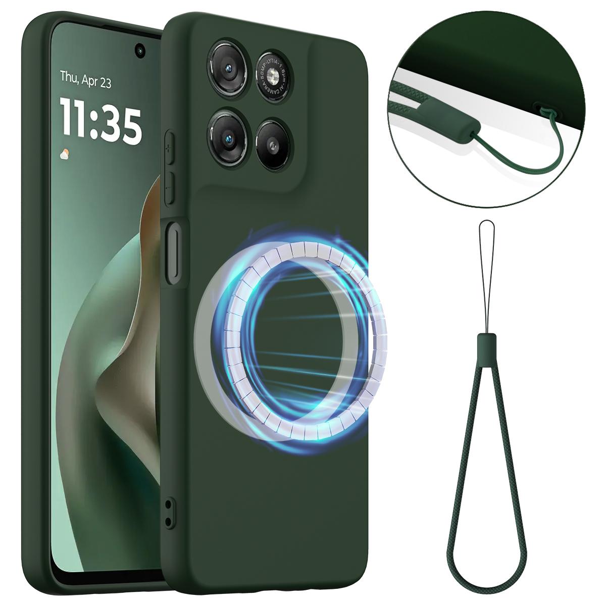 Motorola Moto G67 Power Shockproof Silicone MagSafe Phone Case with Microfibre Lining Magnetic Cover