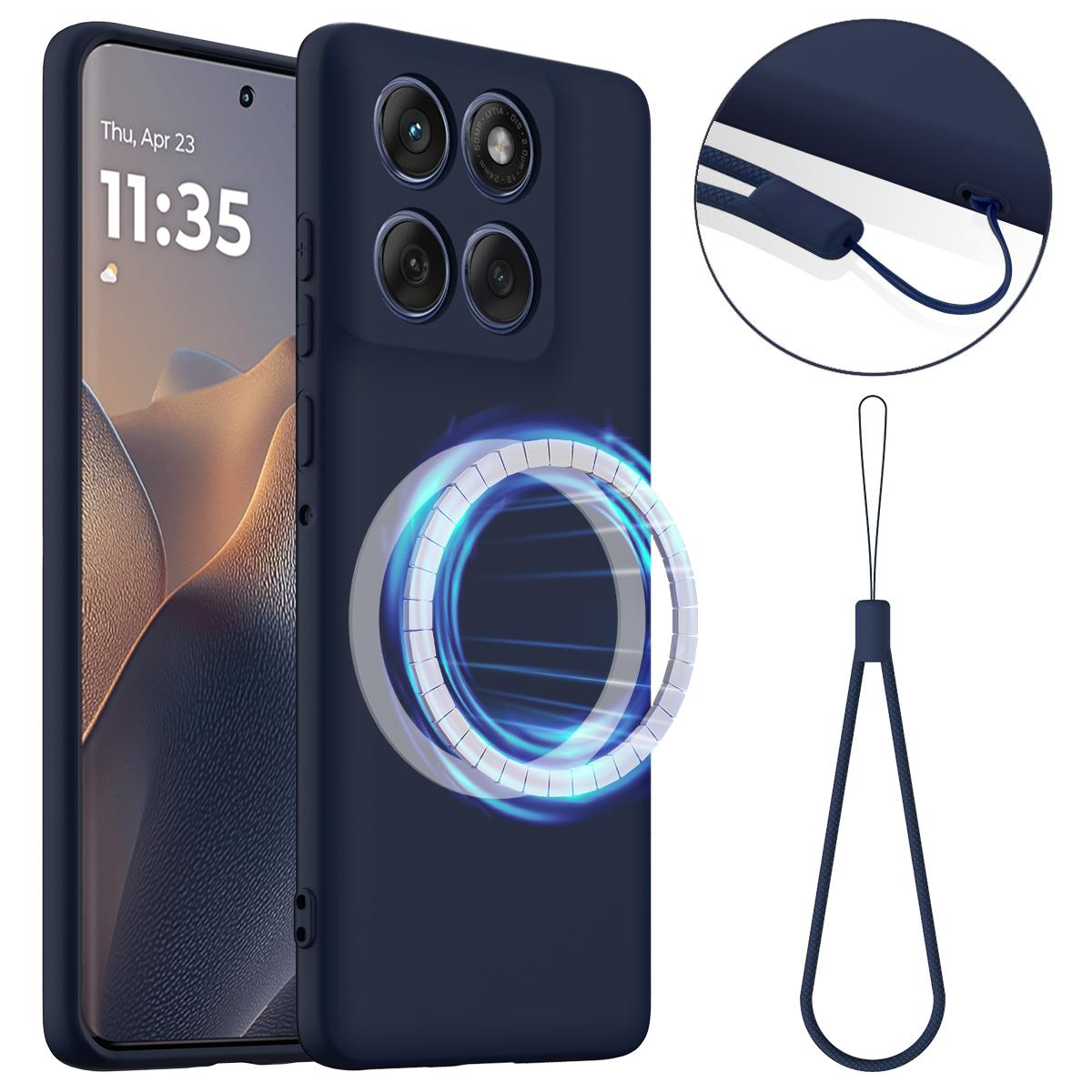 Motorola Moto G77 Shockproof Silicone MagSafe Phone Case with Microfibre Lining Magnetic Cover