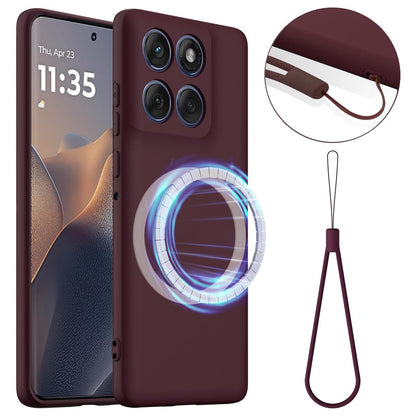 Motorola Edge 70 Fusion+ 5G Shockproof Silicone MagSafe Phone Case with Microfibre Lining Magnetic Cover