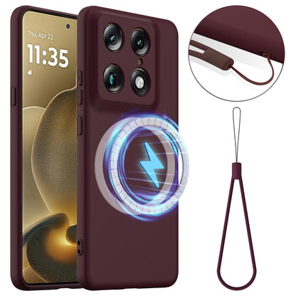 Motorola Edge 70 Ultra Shockproof Silicone MagSafe Phone Case with Microfibre Lining Magnetic Cover
