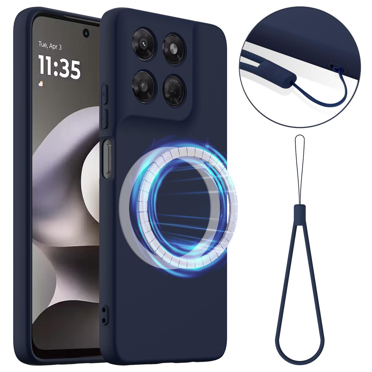 Motorola Moto G37 Power Shockproof Silicone MagSafe Phone Case with Microfibre Lining Magnetic Cover